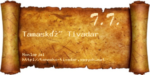 Tamaskó Tivadar névjegykártya